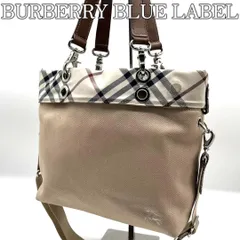 バーバリーブルーレーベル トートバッグ 2WAY ショルダー チェック柄 ベージュ BURBERRY BLUE LABEL Tote Bag 2way Check Beige