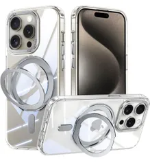 ★iPhone 14 Pro 用 ケース MagSafe対応 アイフォン14 プロ スタンド機能 OURJOY スマホケース 米軍規格取得 耐衝撃 カメラレンズ保護 あいほん14 Pro 半透明 携帯ケース ワイアレス充電 ストラップホール付き • クリア