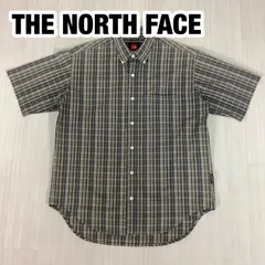 【美品】THE NORTH FACE ROKSOLID ザ・ノースフェイス ロックソリッド ボタンダウン 半袖シャツ S マドラスチェック 胸ポケット 折タグ 着丈75cm 肩幅46cm 身幅(脇下)55cm 袖丈23.5cm【古着】