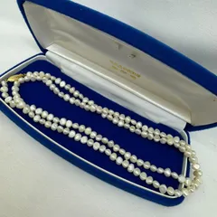 K【箱付き】ロングパールネックレス 真珠 ゴールド金具 上品 冠婚葬祭