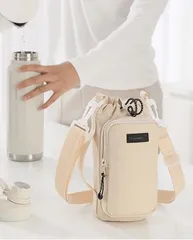 水筒カバー 撥水生地 ペットボトルホルダー スマホポーチ ナイロン3way 斜め掛け 500ml-1000ml 水筒ホルダー 水筒ケース ストラップ タンブ