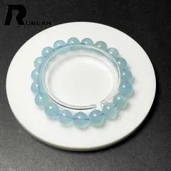 【限定1個】綺麗 EU製 ★ROBEAN・ブルーアクアマリン★パワーストーン ブレスレット 天然石 原石 綺麗 お守り プレゼント1 11.2-11.6mm D1103949