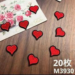 新作❀大人の為の✪ペア❤️ハート♧シルバー◇レッド模様 ワッペン 