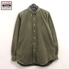 90s vintage RALPH LAUREN 無地 ボタンダウン BLAIRE 長袖シャツ メンズ 表記Lサイズ