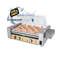 ソーセージグリルクッカー ソーセージ焙煎機 ホットドッグロースターマシン ホットドッグマシン 50℃-200℃独立した温度制御