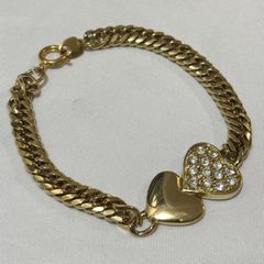 美品✨ニナリッチ、ハートラインストーンレディースブレスレット_323