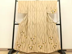 平和屋着物●銀座　志ま亀　訪問着　万寿菊　胴抜き仕立て　正絹　逸品　BAAT0416yt 平和屋着物○銀座 志ま亀 訪問着 万寿菊 胴抜き仕立て 正絹 逸品