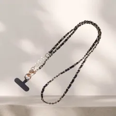 新品　スマホショルダーストラップチェーン　ストラップ　大人可愛い　ブラック