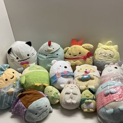 ◆ [정크품] san-x 산엑스 14점 정리 상품 스미코구라시 봉제인형 도카게 시로쿠마 고양이 펭귄? 새우 후라이의 꼬리 외 현상품 4.8kg