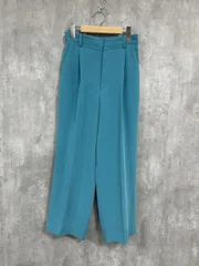 BEAUTY&YOUTH ビューティー&ユース B&Y ユナイテッドアローズ ダブルクロスタックワイド ストレート スラックス パンツ sizeS/水色 ■■ レディース