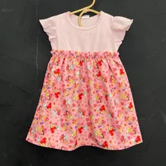 新品タグ付き ディズニー プリンセス ワンピース 100サイズ 子供用 女の子 シンデレラ アリエル ラプンチェル ベル キッズ ピンク 半袖/301834在★8