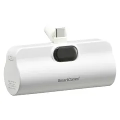 【新品・7営業日以内発送】オーム電機 SMP-PI50-W モバイルバッテリー 5000mAh／スマホ充電1回／直差しタイプ／USB CtoCケーブル付／ホワイト SMPPI50W【沖縄離島販売不可】