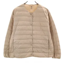 UNIQLO ユニクロ ウルトラライトダウンジャケット 3XL ベージュ 収納袋付き ビッグサイズ レディース 古着