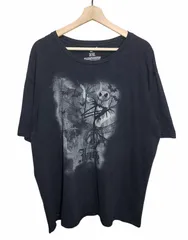 Disney Store ナイトメアー・ビフォア・クリスマス Jack スカルプリントTシャツ ブラック XXL