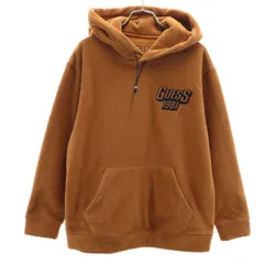 Guess ゲス 長袖 フリース パーカー S ブラウン プルオーバー メンズ 古着