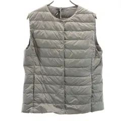 UNIQLO ユニクロ ウルトラライトダウン コンパクト ベスト L グレー 収納袋付き レディース 古着