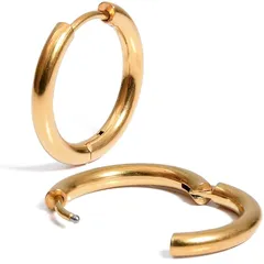 [SEIYA INTERNATIONAL] フープピアス リングピアス ピアス メンズ レディース ステンレス 18G 両耳 2個セット (幅2.5mm 内径10mm, ゴールド) 1