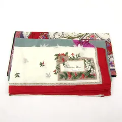 クリスチャンディオール ハンカチ 3点セット 未使用 クリスマス 花柄 ブランド まとめて レディース Christian Dior