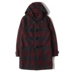 Paul Smith ポールスミス コート ボルドー ダークグレー サイズ:XL | フード付き ブロックチェック メルトン ダッフルコート (203319 558K) | MADE IN JAPAN | アウター ジャケット【メンズ】【中古】