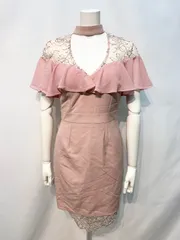 1734 JEWELS ジュエルズ　キャバクラ　ドレス　シフォン　レース　伸縮性　フリル　キャバドレス　M