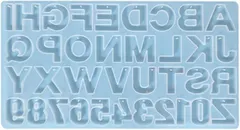 JP Number レジン シリコンモールド 型 アルファベット 英語 数字 カット可能 キーホルダー製作向け (反転,  穴あきタイプ)