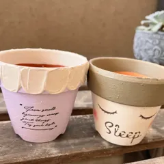 【2101】リメイク鉢☆デコパージュプラ(うさぎ)７号鉢 2101】リメイク鉢☆デコパージュプラ(うさぎ)7号鉢