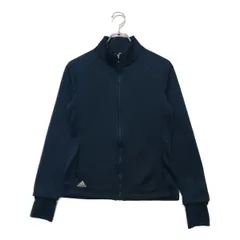 中古 レディース アディダスゴルフ adidas GOLF ブルゾン M 紺 ネイビー 長袖フルジップ 裏起毛