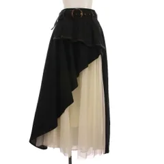 リゼクシー RESEXXY チュールボリュームスカート デニム ロング F 黒 白 152340820301-01 /YM