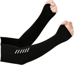 JP Number ゲーミングアームカバー 冷感 摩擦軽減 fps ゲーム 吸水速乾 コンプレッション 2枚セット (ブラック,  M)