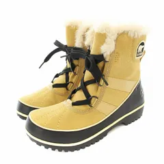 ソレル SOREL TIVOLI II CURRY ウインターブーツ ショートブーツ スエード ボアフリース レースアップ UK6 25cm ベージュ NL2089-373 /KU