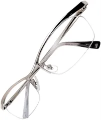 [ZIGs] お洒落に目を守る 紫外線 飛沫 花粉 イメチェン [伊達メガネ] サングラス UVカット クリア メタル ハーフリム メンズ レディース (gldm00)