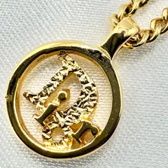 クリスチャンディオール ネックレス ヴィンテージ Diorロゴ トロッター サークル 小ぶり GP ゴールドカラー