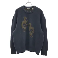 HERMES エルメス 1980's アルパカウールニットセーター  ネイビー Mのサムネイル