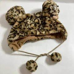 ★ ディズニーリゾート ミニーマウス ファンキャップ ヒョウ柄 ブラウン 58cm 現状品 0.3kg