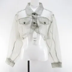 ハレ HARE 長袖 ジャケット ボレロ ショート丈 F グレー系 シアー 透け感 前ボタン タグ付きのサムネイル