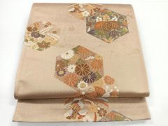 P3907 ○高級 正絹 唐織 六通 袋帯 華文 花文 - メルカリ