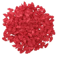 【新品】 BetterJonny 約200個 ミニリボンボウ 2cm ミニファブリックサテンリボンフラワーボウクラフト用 サテンリボン クリスマス DIY 縫製 結婚式工芸とギフト包装（レッド） 0