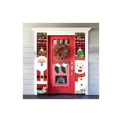 【新品】 Paready クリスマス 玄関飾り クリスマス 飾り タペストリー 取り付け具 付き ドアバナー Merry Christmas ポスター 長尺 玄関 装飾 壁掛け カーテン フラッグ 吊り下げ 屋内 屋外 メリークリスマス サンタ 玄関デコレ 1
