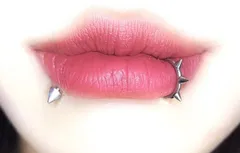 ボディピアス リップピアス 口ピアス フェイクピアス 金属アレルギー対応 サージカルステンレス つけっぱなしOK スパイク ボール