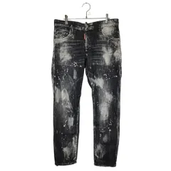 DSQUARED2 ディースクエアード 23AW Skater Jean スケーター ペイント スキニー デニム パンツ S71LB1283 S30357 48 ブラック/グレー メンズ