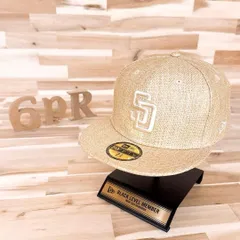 激レア【ニューエラ×パドレス】ペーパー ストロー キャップ ベージュ×アイボリー SD 立体3D刺繍ロゴ ASG 59FIFTY