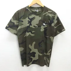 G■ノースフェイス/THE NORTH FACE スクエアロゴTシャツ/NT32706【M】緑系/men's/111【中古】■