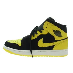 NIKE AIR JORDAN ナイキ ジョーダン HJ6654-071 Air Jordan 1 Mid SE New Love AJ1 エアジョーダン ミッドカット ニューラブ スニーカー ブラック系 イエロー系 27cm【極上美品】【中古】