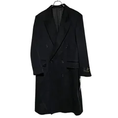 Z1576【未使用タグ付き】 カシミヤ ウール ピーコート ジャケット コート ブラック シンプル メンズ M