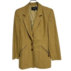 Z1576 Leilian レリアン ウール テーラード ジャケット カーキ シンプル レディース 9