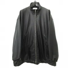 グラフペーパー Graphpaper タグ付き 25SS Lamb Leather Track Blouson ラムレザー トラック ブルゾン ジャケット 1 黒 ブラックのサムネイル
