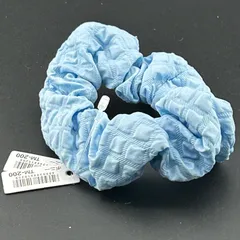 【新品】ヘアアクセサリー ヘアゴム シュシュ  水色 ブルー ブラック 小さめ◆