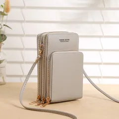 大容量 ショルダーバッグ グレー ミニ ボディバッグ 携帯 スマホ 斜めがけ 丈夫