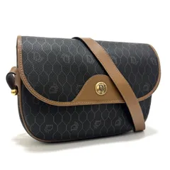 クリスチャン ディオール ショルダーバッグ ポシェット 斜め掛け 鞄 茶 ブラウン brown ゴールド gold ハニカム ヴィンテージ レザー PVC CD Christian Dior