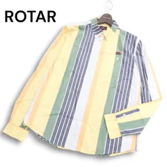 ROTAR ローター 通年 マルチ ストライプ★ 長袖 ボタンダウン ブロード シャツ Sz.L メンズ 日本製のサムネイル